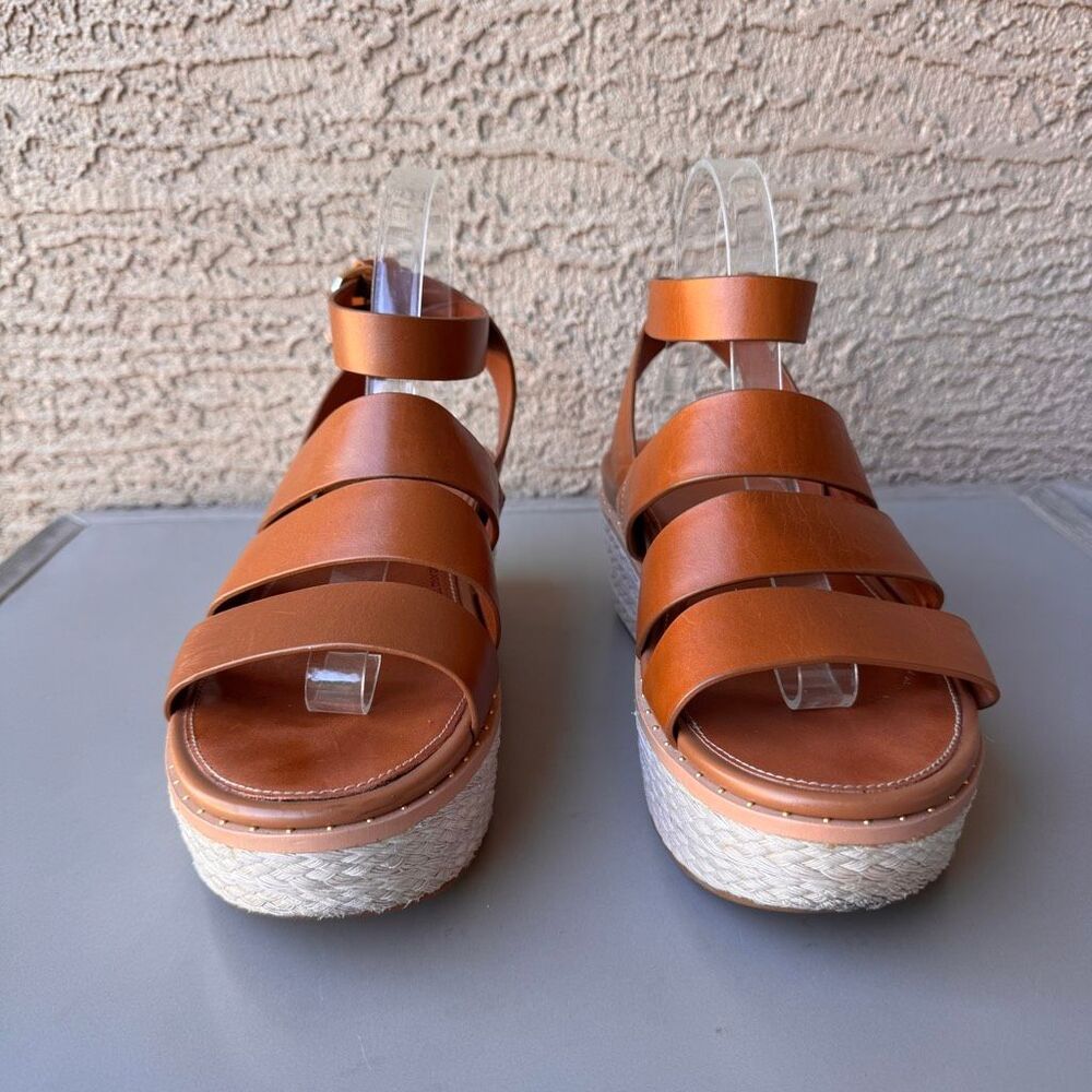 FitFlop Eloise Wedge Sandals Womens Size 8 Tan Platform Espadrille Strappy Shoes - Picture 2 of 16